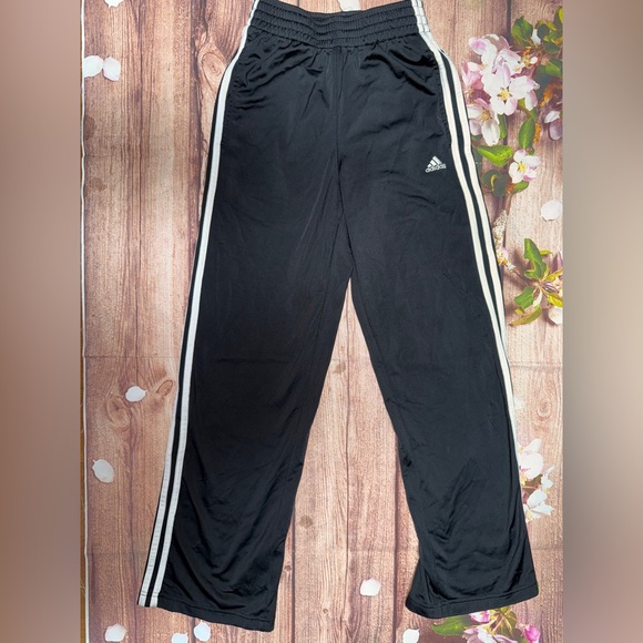 Adidas Men's Black Joggers with White Stripes - Picture 1 of 3